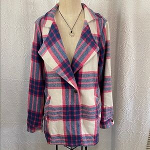 Cavalini Pink and Blue Plaid Blazer